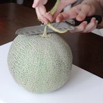 クインシーメロン97日目・1個目の完熟メロンを食べました