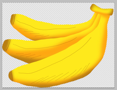 Photoshopでバナナの絵を仕上げました