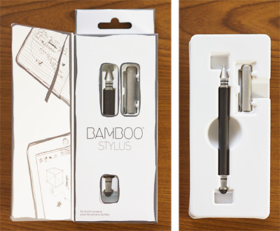 「Bamboo Stylus」に、描きやすいボールペンが付いた「Bamboo Stylus duo」。2012年4月27日発売、ワコムストア価格 3480円