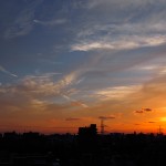 黄金色に焼ける夕空