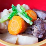 ヤツガシラとスネ肉の煮込み