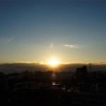 クリスマスイブの日の入り