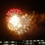 クリスマスイブのディズニーランドの花火