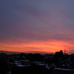 大雪の次の日の夕暮れ