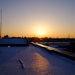 雪上の日の出