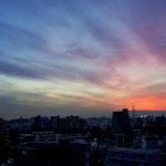懐かしいピンク色の夕暮れ