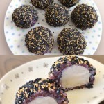 黒米と白あんの金ごまおはぎ