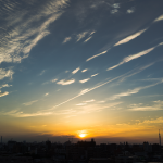 きめ細かい雲と夕焼け